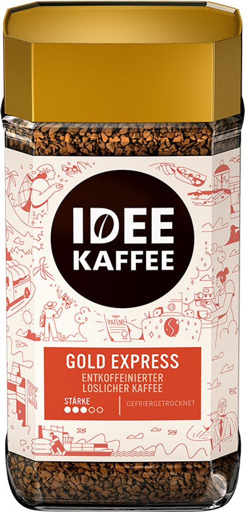 Idee Kaffee GOLD EXPRESS decaffeinated instant coffee, 200g