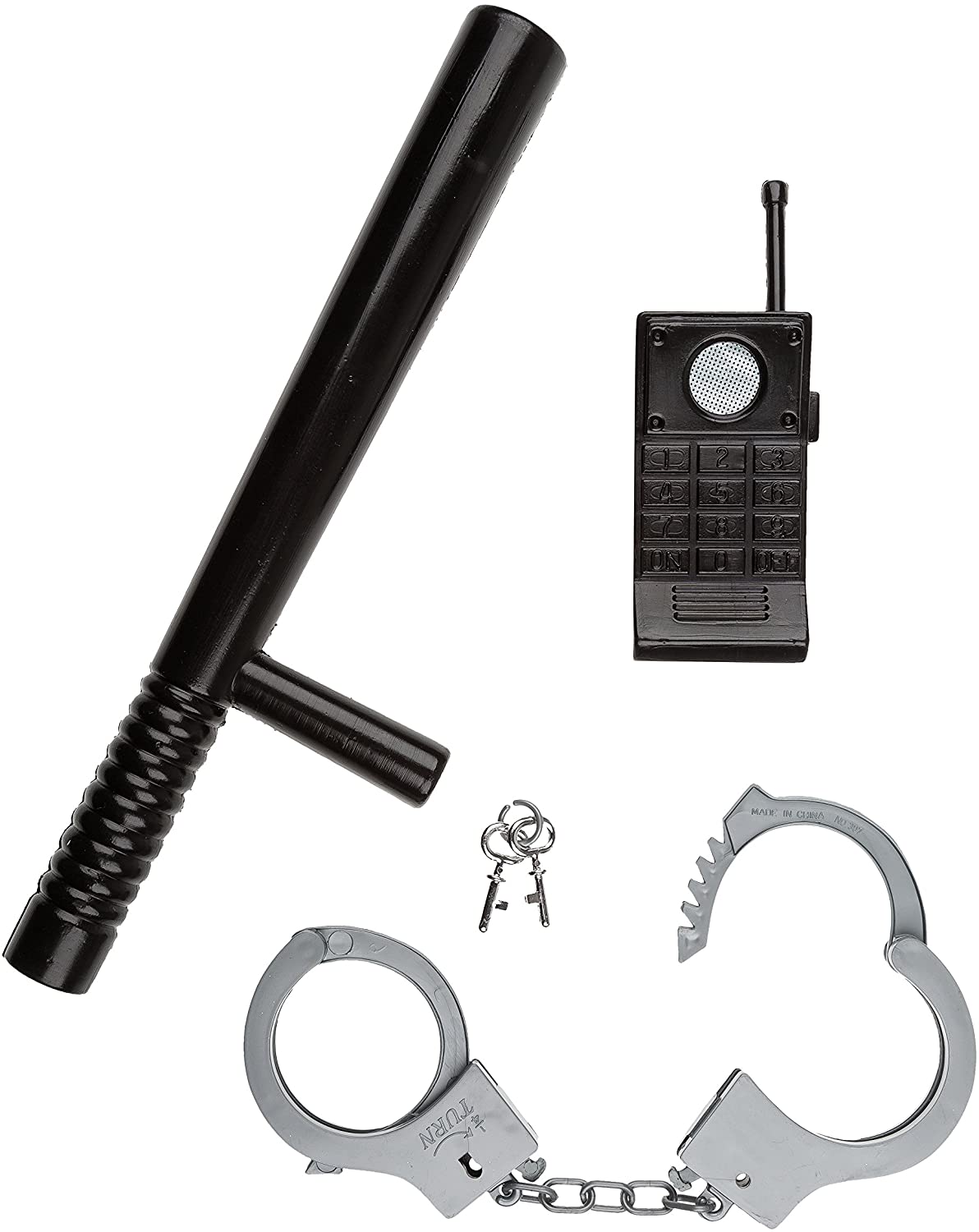 Idena 8040006 Baton, Handcuff And Walkie Talkie Police Set (3 Pieces)