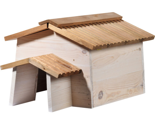 Hedgehog feeding station dobar wood 55 x 38 x 28 cm brown white