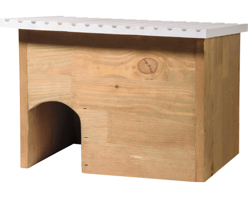 Hedgehog house dobar wood 38 x 28 x 28 cm brown with white roof