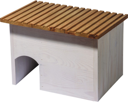 Hedgehog house dobar wood 38 x 28 x 28 cm white with brown roof