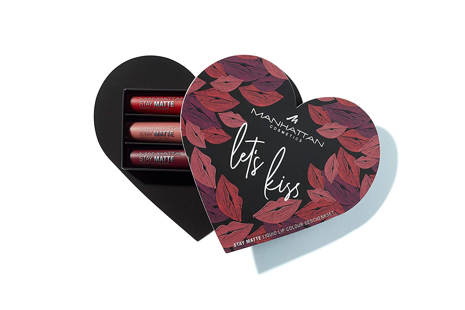 Manhattan Stay Matte Liquid Lip Color - limited edition 300 Rosefeller, 500 Red-y For Broadway and 600 Statue of Burgundy gift, rosefeller ‎300