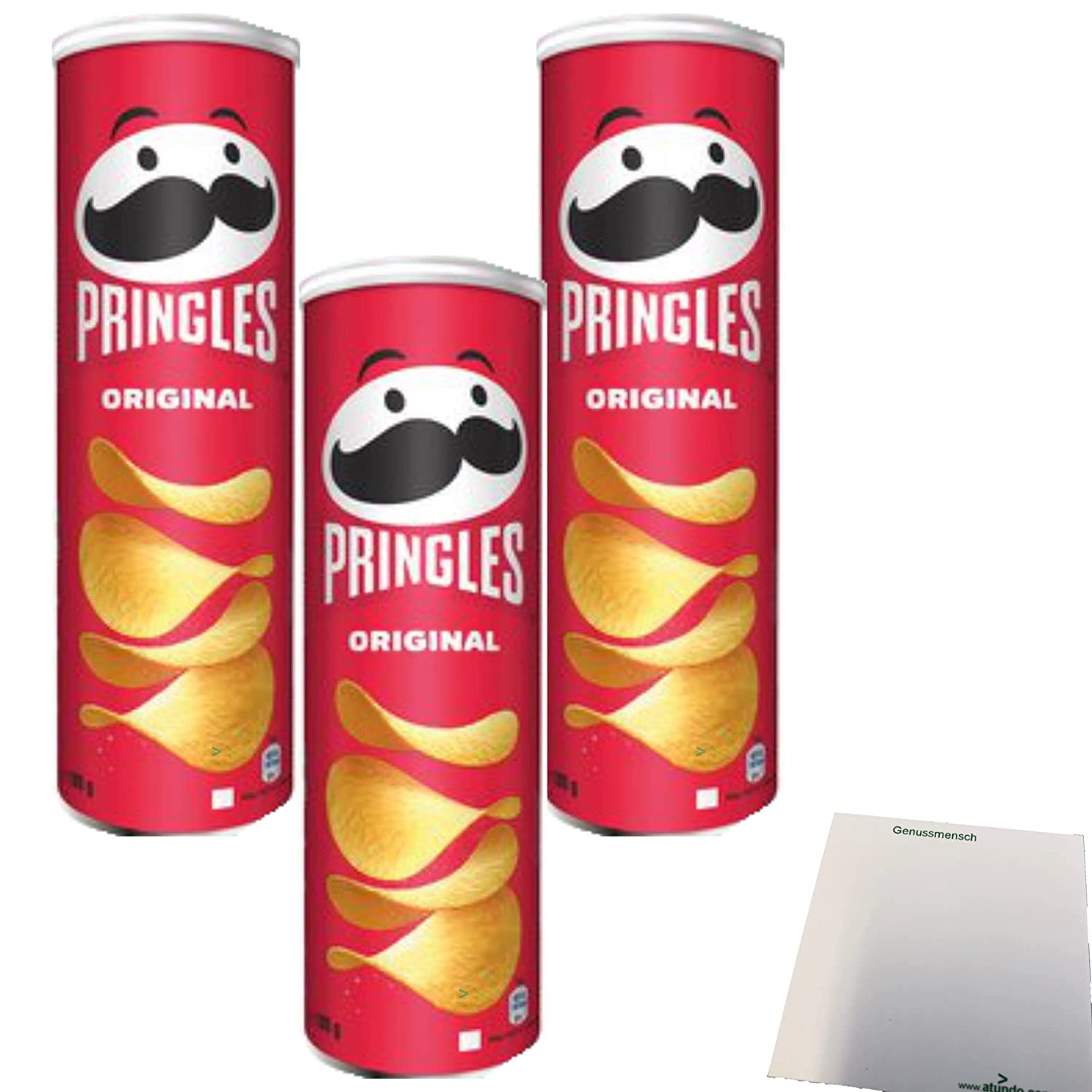 Pringles Original 3er Pack (3x185g Packung) + usy Block