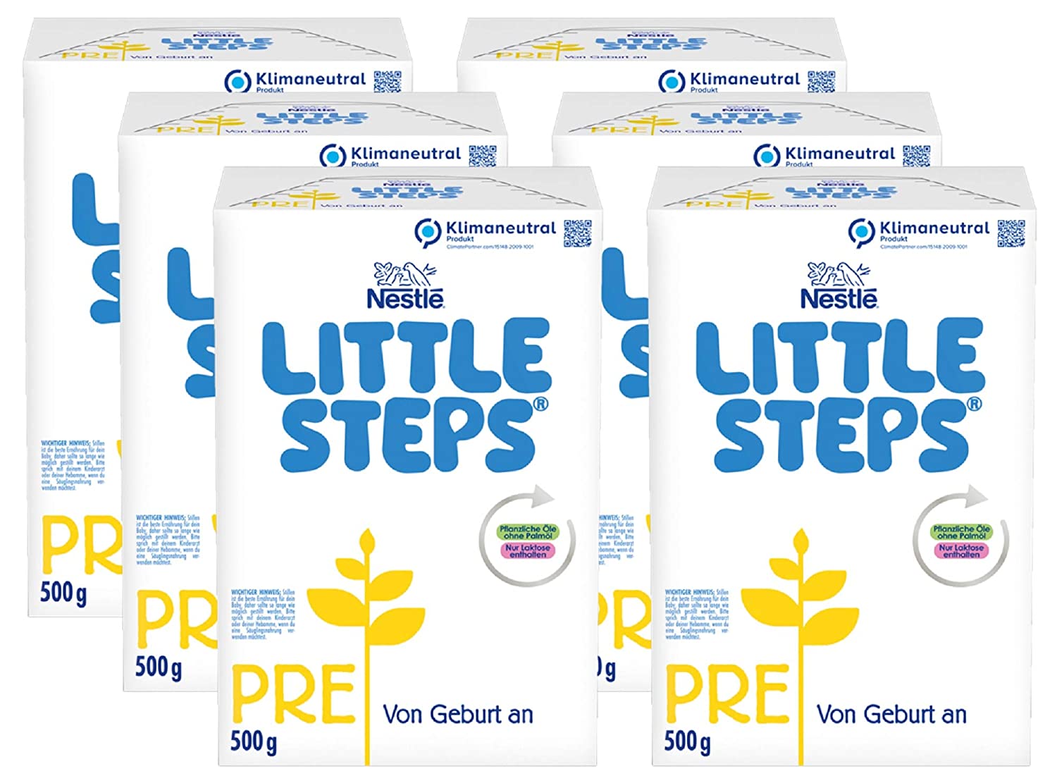 Nestlé LITTLE STEPS PRE Anfangsnahrung, von Geburt an, 6er Pack (6 x 500g)