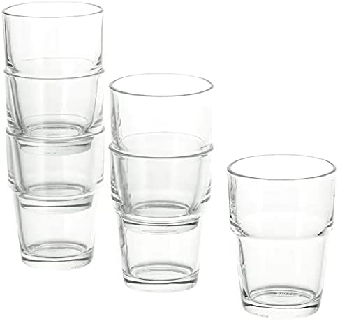 IKEA Reko Stackable and Dishwasher Safe Glasses 170 ml / 9 cm Pack of 6