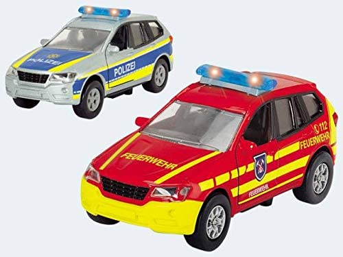 Dickie Toys 203712011 S. O. S. Safety Unit, Police Car Or Fire Engine With 