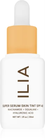 ILIA Super Serum Skin Tint SPF 40 moisturizing BB cream against small skin imperfections SPF 40