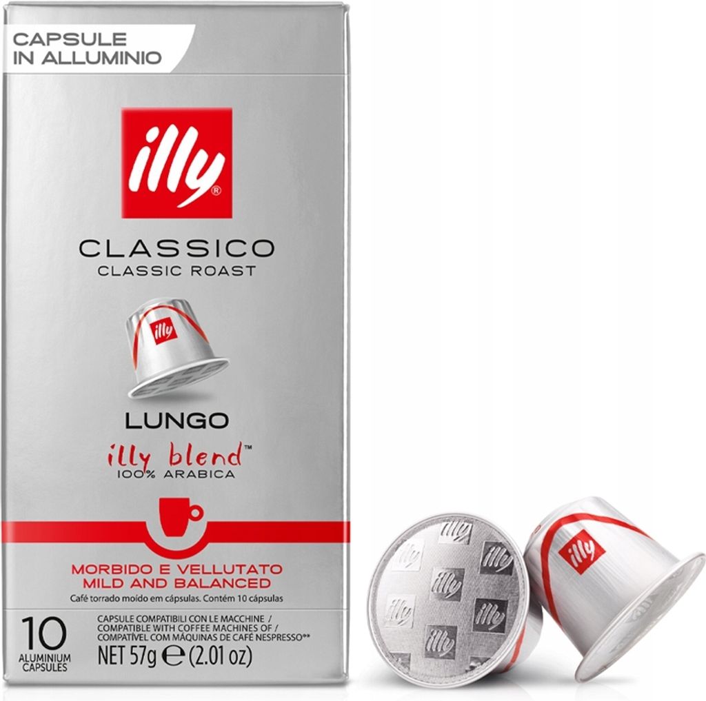 Illy Classico, Coffee Capsule, Lungo, Nespresso, 1 Cup, Red, Silver, Illy