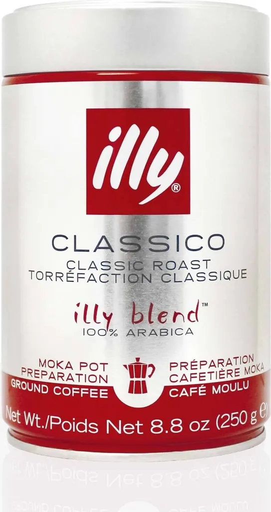 illy Classico Mocha Regular Roast - 250g ground coffee, 100% Arabica