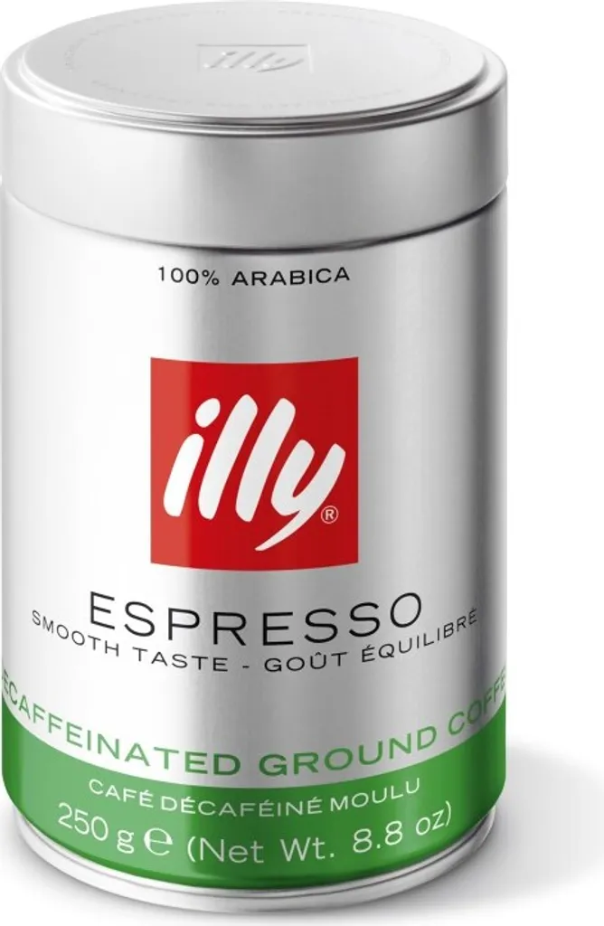 illy Espresso Decaf Decaffeinated - 250g ground coffee, decaffeinated filter coffee, 100% Arabica
