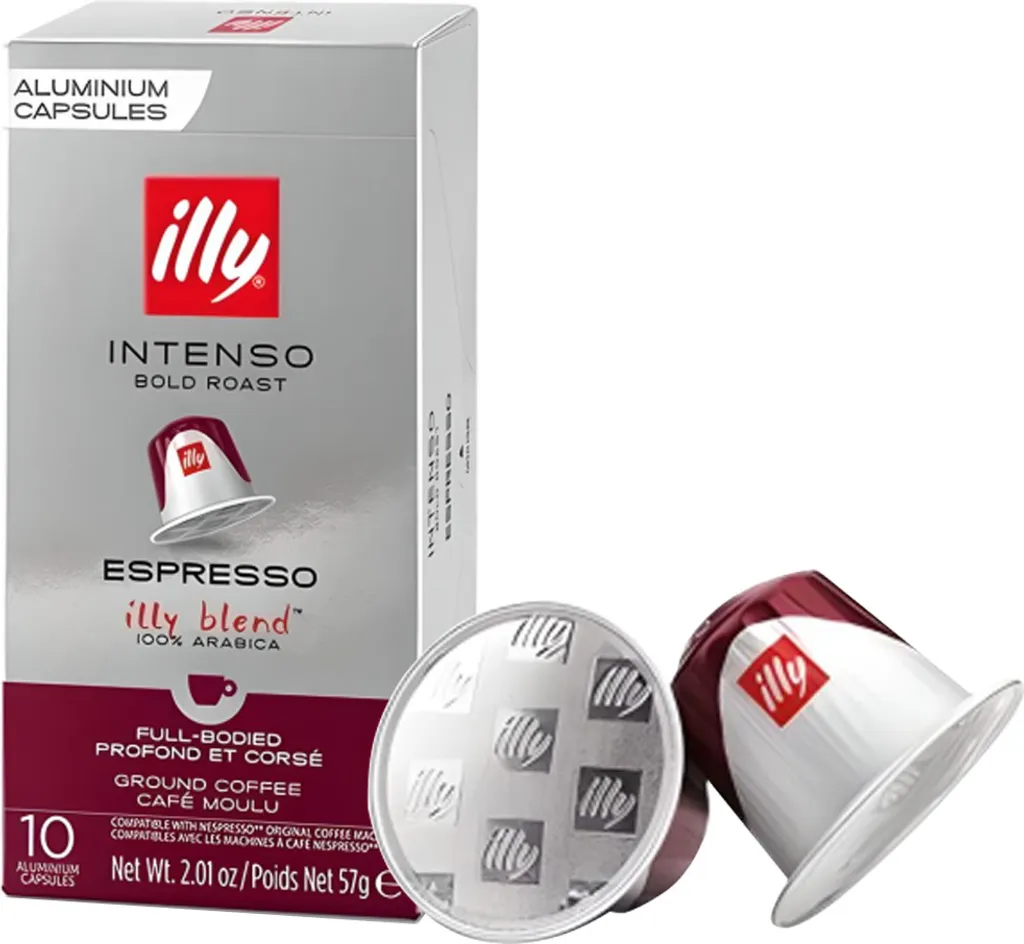 Illy Intenso, Coffee Capsule, Espresso, Nespresso, 1 Cup, 12 Month(s), Red, Silver