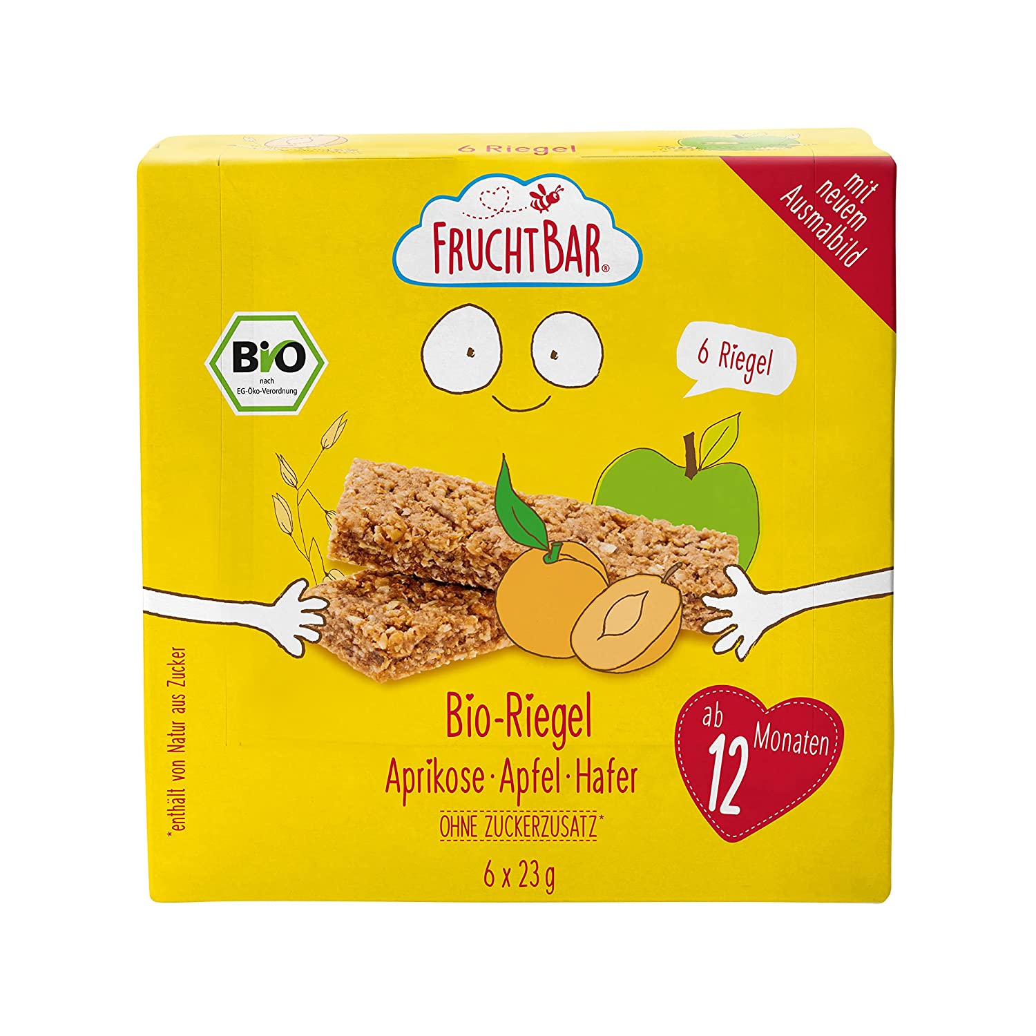 FruchtBar Bio-Riegel Aprikose, Apfel, Hafer