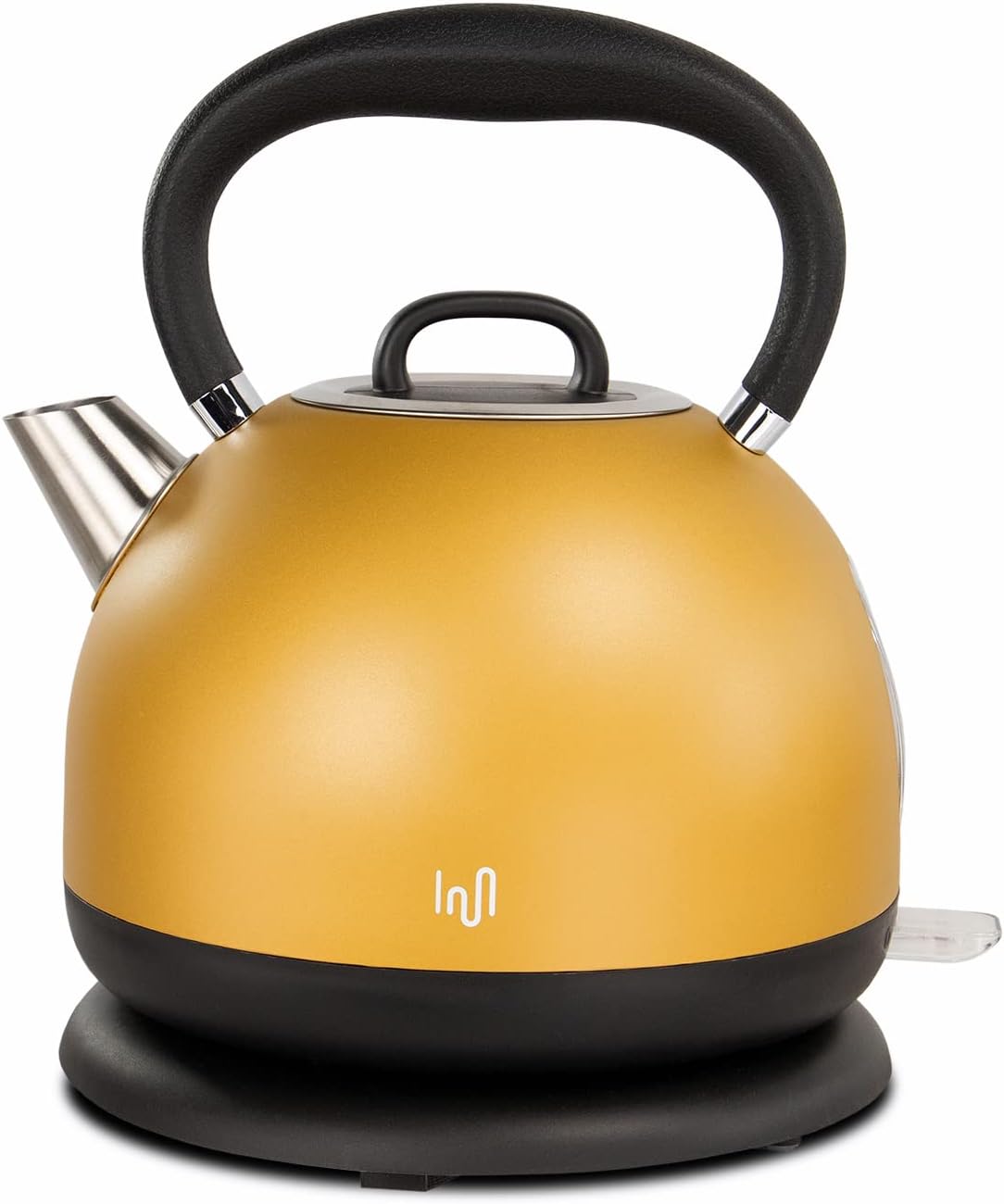 Impolio Retro Stainless Steel Kettle | Max. Capacity 1.7 L | Tea Kettle 2200 Watt | Dry Run Protection | Replaceable Limescale Filter | with Automatic Shut-Off (Gold) GS and TÜV Tested