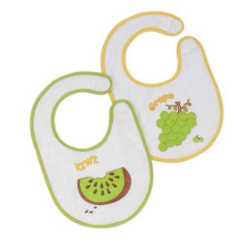 BOLIN BOLON – 1330829012200 – Bibs Set of 2 Round Printed Kiwi and Grapes with Velcro Fastener – 20 x 30 cm