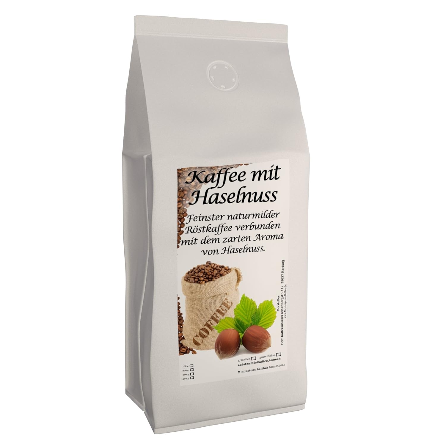Aroma Coffee – Flavored Coffee – Whole Bean – Freshly Roasted by Us (Hazelnut, 200 g)
