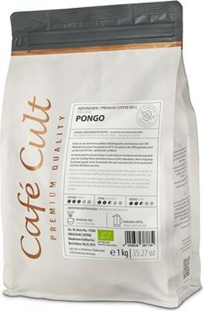 Indonesia Sumatra Pongo in 1 kg bag, whole bean DE-ÖKO-006