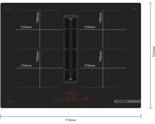 Induction hob with extractor Bosch 71 x 52.2 cm 2 induction cooking zones PVQ711HGA6