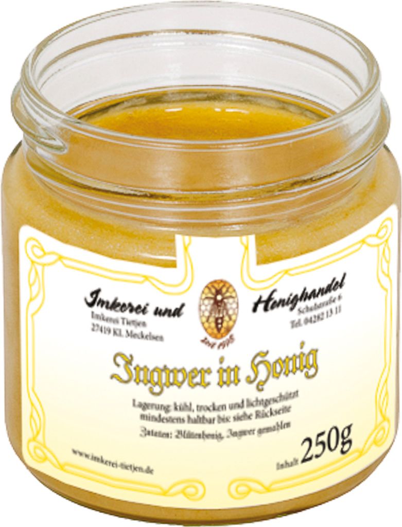 Ingwer in Honig 250g | Honig Kreation mit gemahlenem Ingwer | cremig