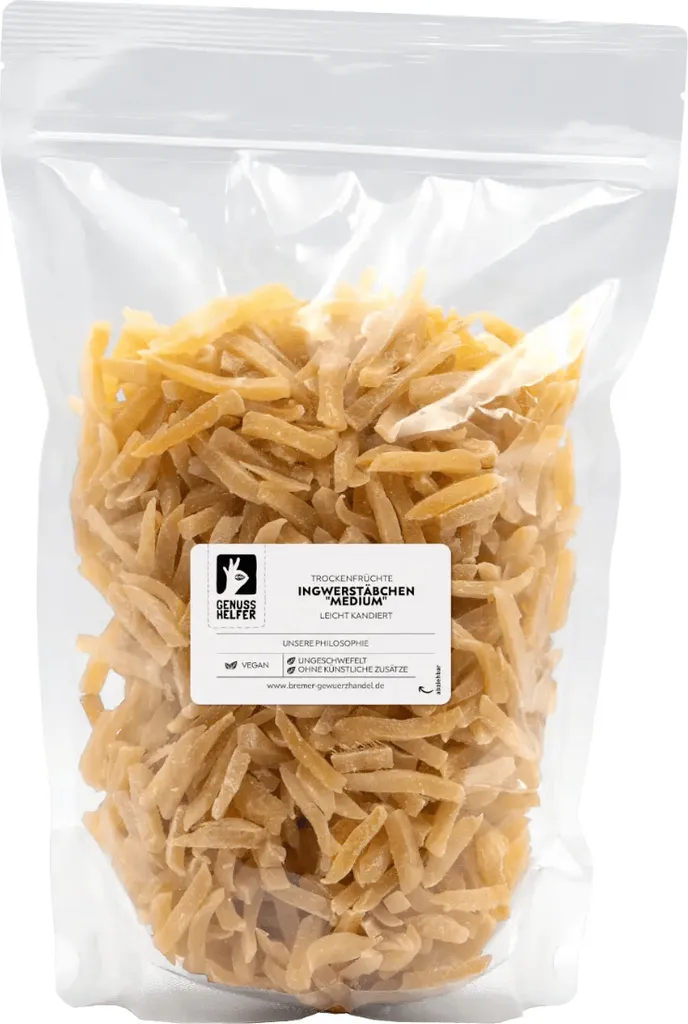 Medium ginger sticks, candied, mild flavor, delicious snack, 1kg