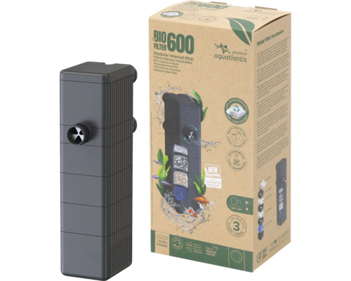 Internal filter Aquatlantis Bio-Filter 600 including filter material 7.5 W approx. 4.1 x 5.1 x 16 cm approx. 600 l/h for aquariums up to approx. 70 -150 L