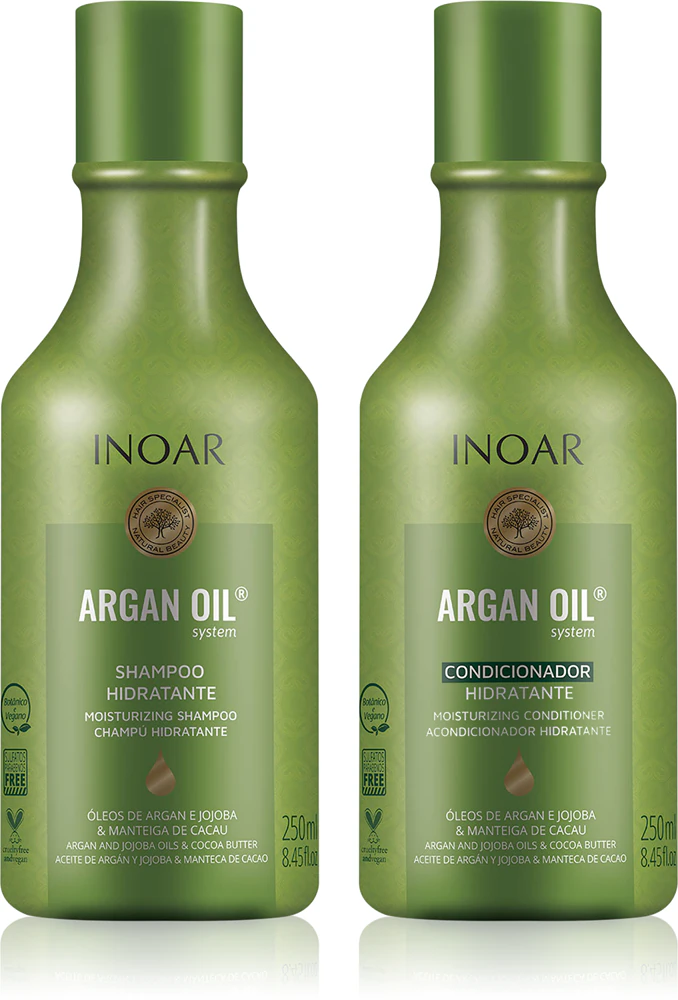 INOAR Argan Oil System Set provides moisture and shine