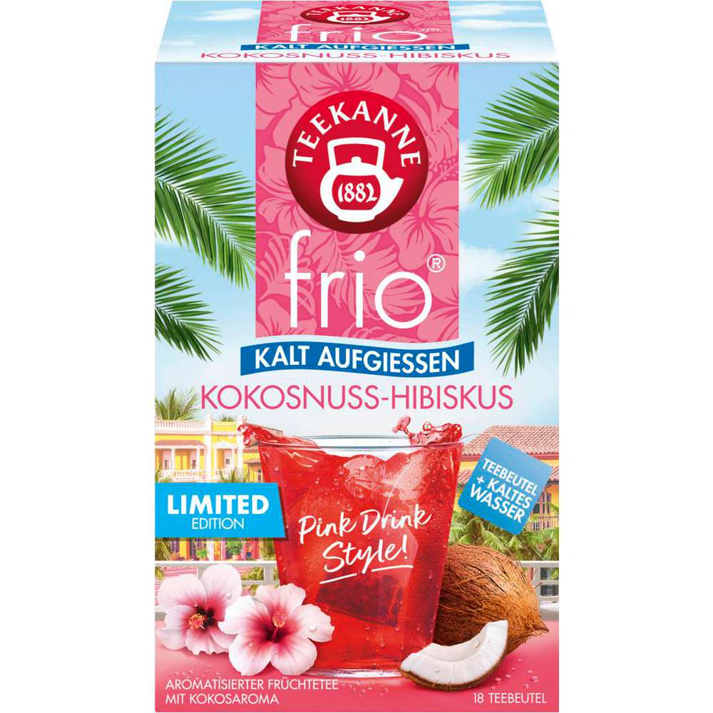 Instant tea drink Frio, hibiscus coconut