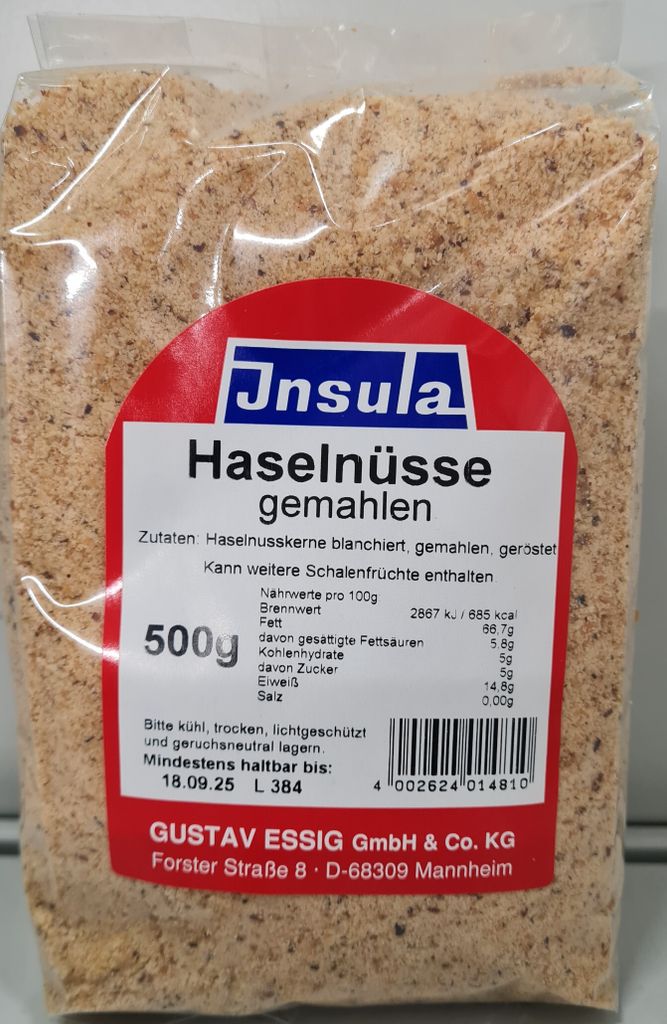 Insula Hazelnuts Ground 500g