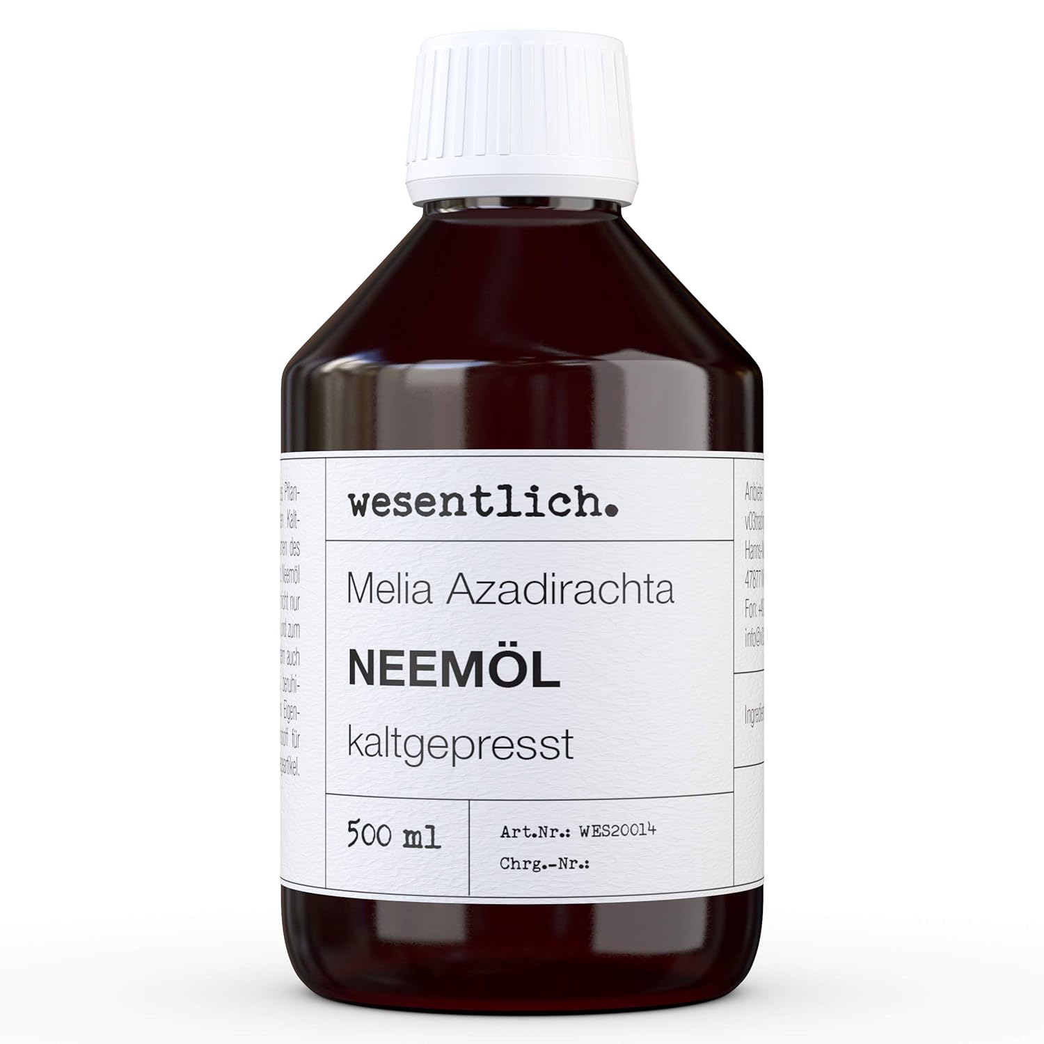 wesentlich. Neem Oil Cold Pressed 500 ml - 100% Pure Oil (Melia Azadirachta)