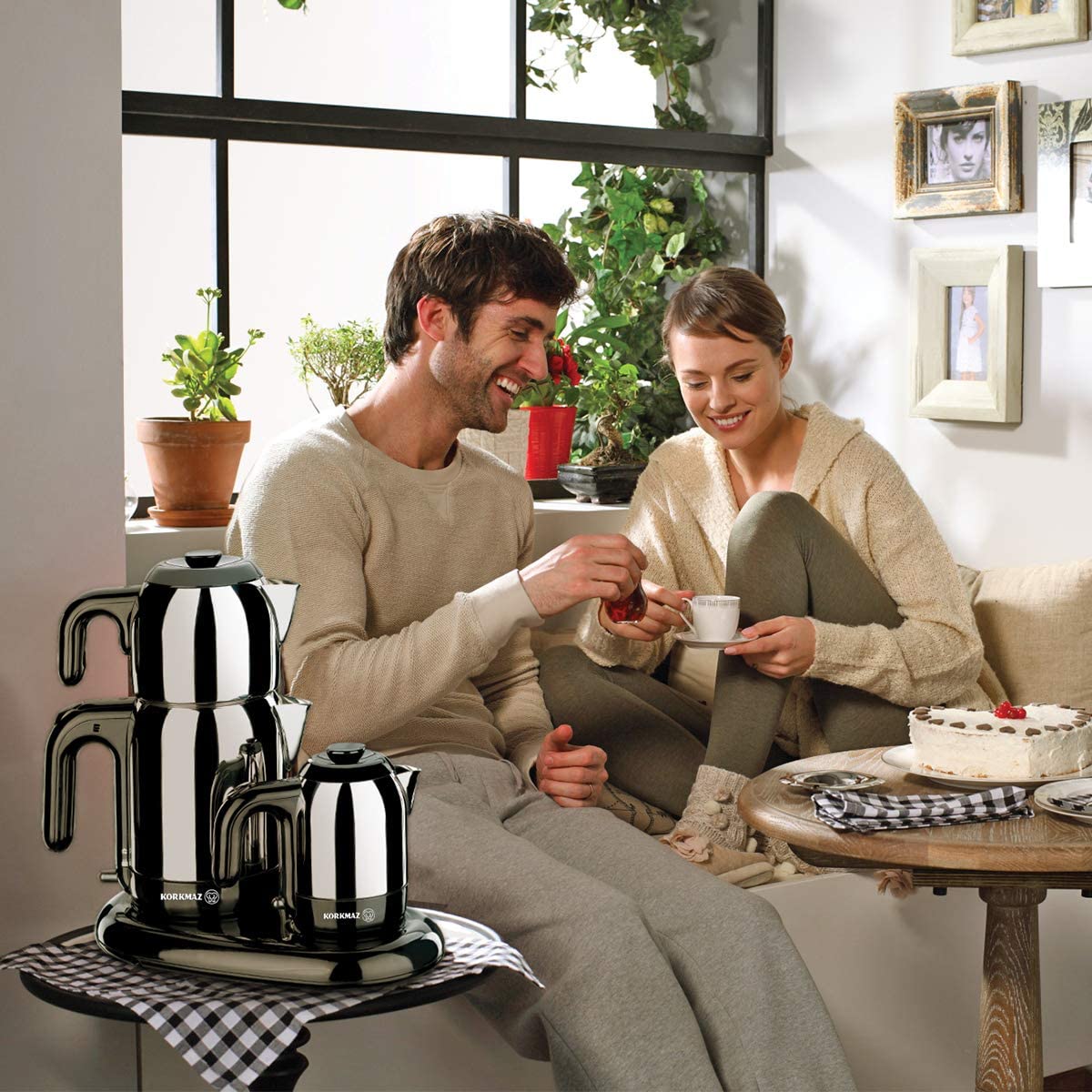 Aix Home GmbH Korkmaz A353 Mia Tea/Coffee Station Cay Electric Kettle Caymatik Black