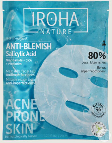 Iroha Acne Prone Skin Fabric Mask Face Anti-imperfections 1 piece