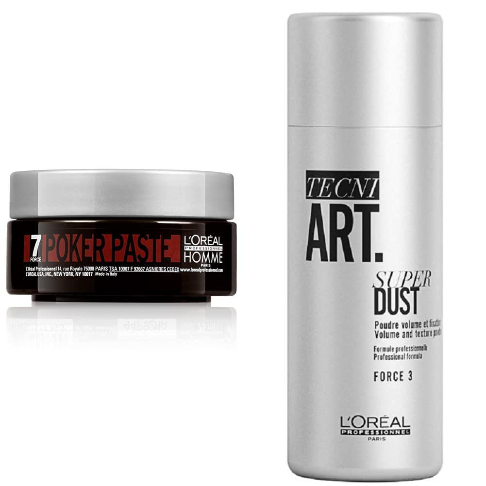 l'oréal L \ 'Oréal Professionnel | Matting hair styling paste, for a variety of looks and ultimate hold, 75 ml & paris tecni.art super dust, matting styling powder, for extravagant volume, 7 g