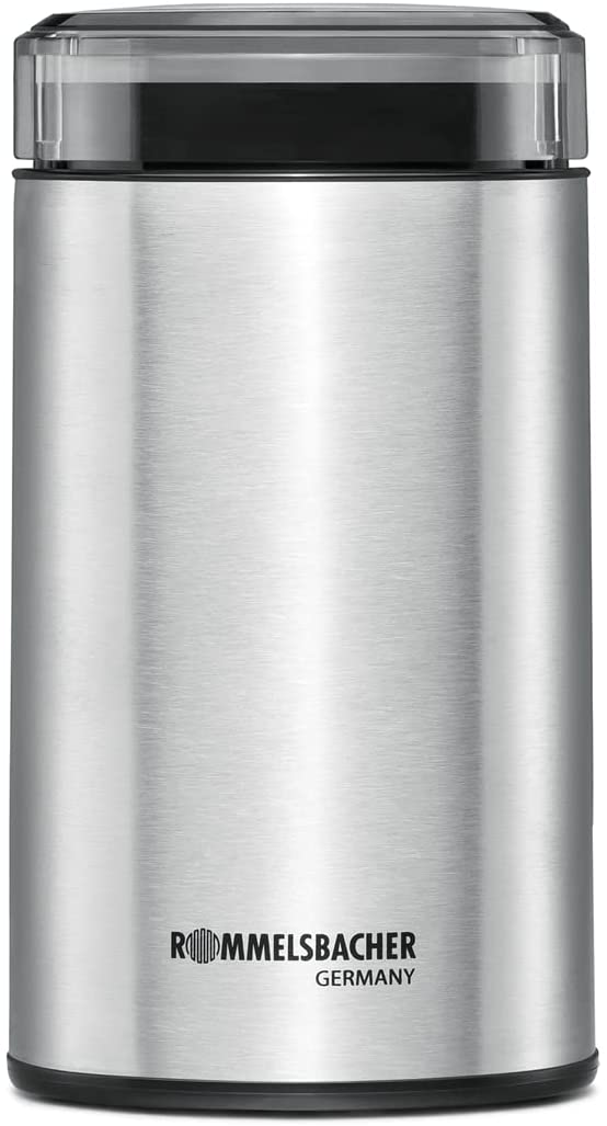Rommelsbacher EKM 100 Electric Coffee Grinder with Cutter from Stainless Steel 200 W, 70 g Capacity, Also for Spices.) Stainless Steel, Silver