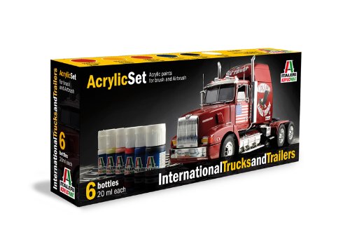 Italeri 510000435 Acrylic Set International Trucks And Trailers