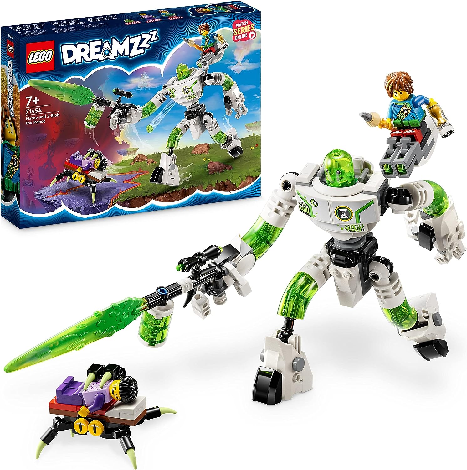 LEGO 71454 DREAMZzz Mateo and Robot Z-Blob, Creative Adventure Toy Set with Large Robot Figure, 2 Mini Figures, Based on the TV Show, Toy for Children from 7 Years