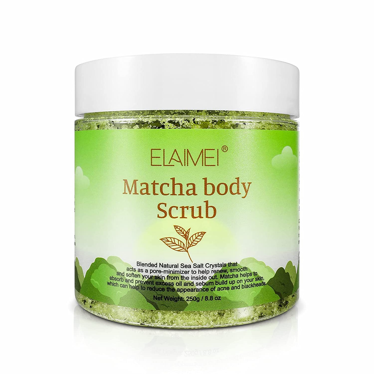 PEPHUCA Matcha Body Scrub - 100% Natural Green Tea Face Body and Foot Scrub with De, ‎green