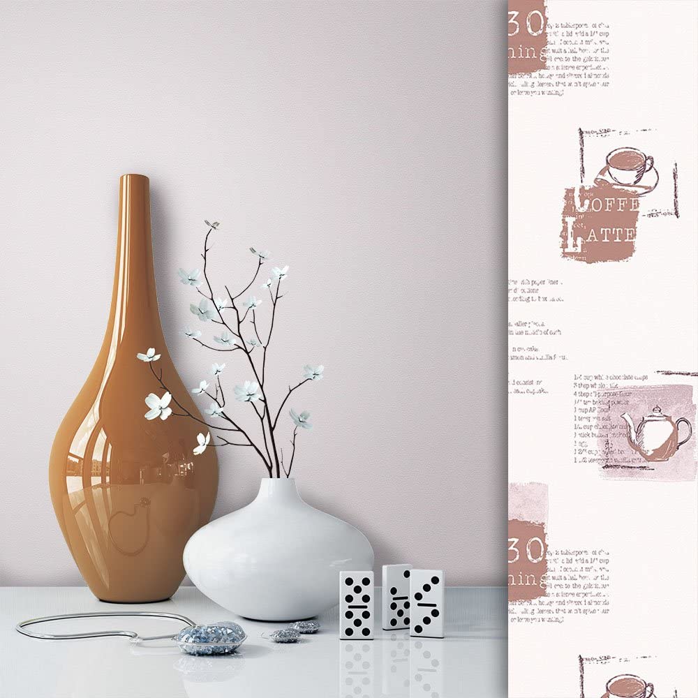 Newroom Wallpaper Brown Non-Woven Cream Natural Fun Modern and Elegant Design Style, Includes Guide