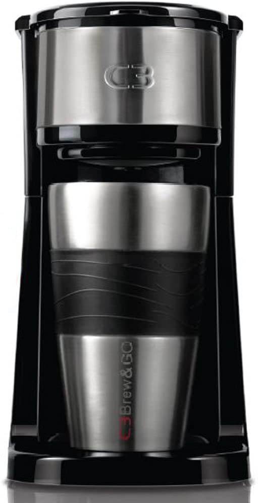\'C3 30 451-10612 Brew & Go 1 Cup Coffee Maker Set with Insulated Beaker Made of Stainless Steel For To Go \"