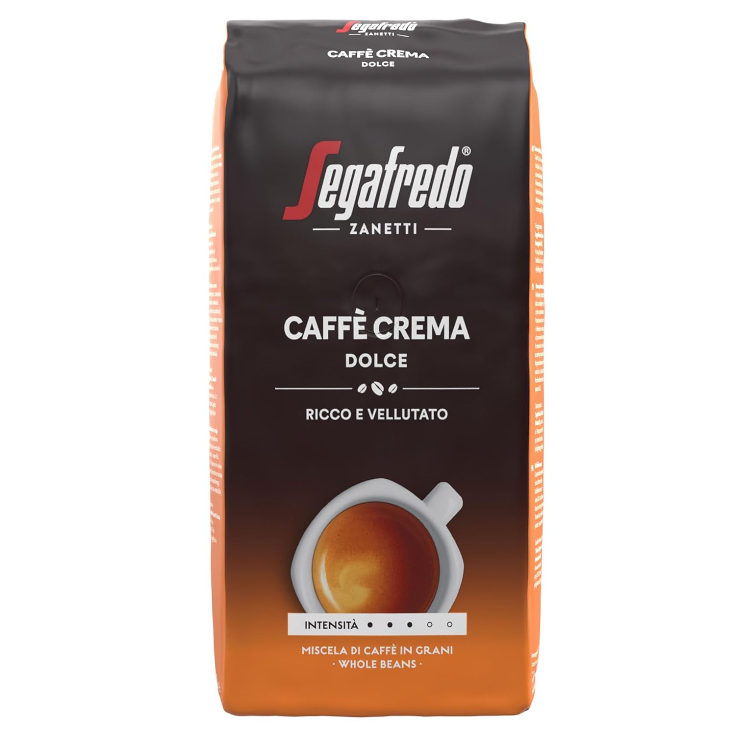 Segafredo Zanetti Caffè Crema Dolce - Whole Beans (1 kg Pack) - Suitable for Caffè Crema - Coffee Beans with Light to Medium Roasting, Mild and Balanced Flavor