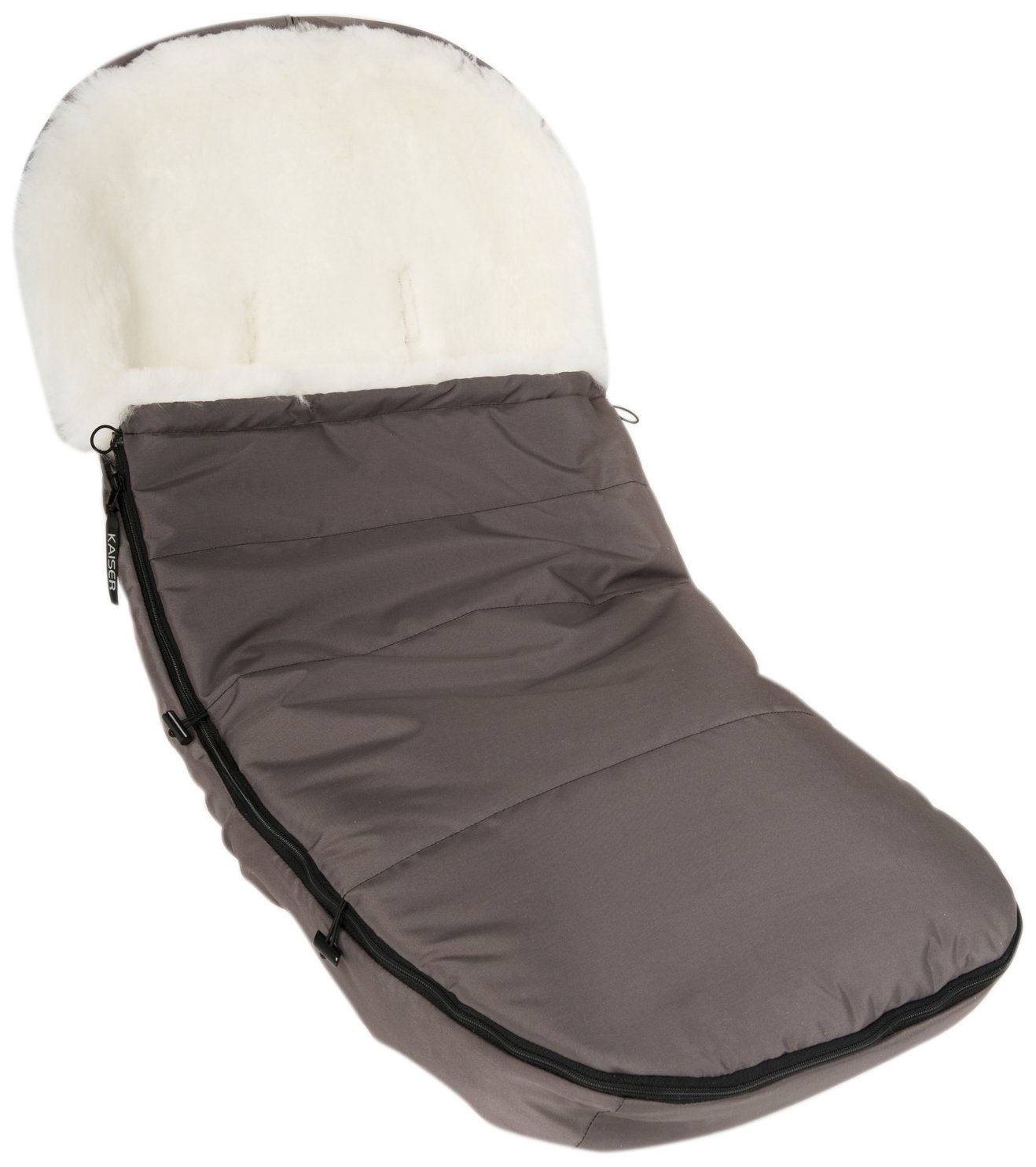 Kaiser Stroller Foot Muff for Bugaboo Brand All Models And Joolz Sheepskin Natural White charcoal