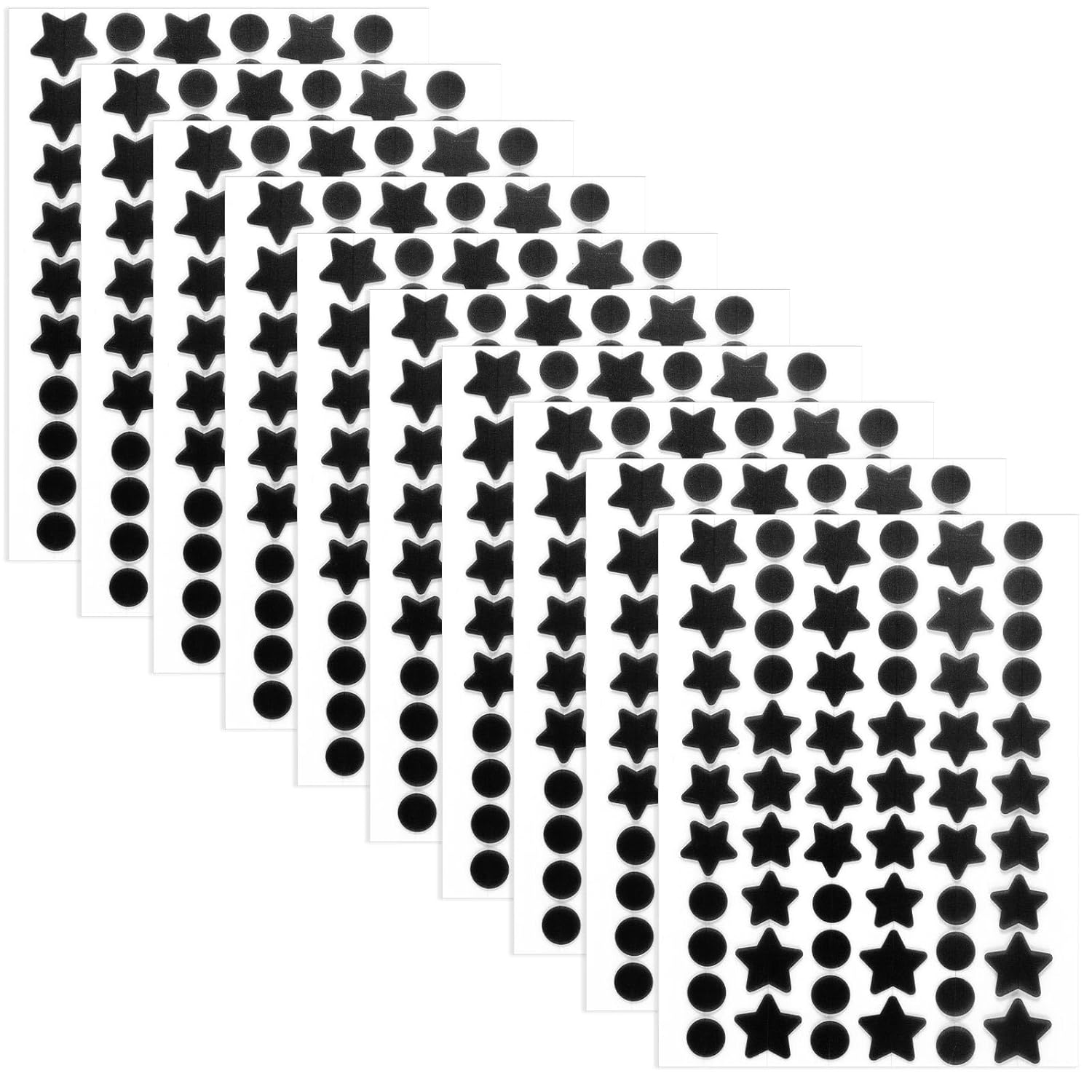 600 Pieces Black Pimple Plasters, 240 Round Pimple Covers for Face, 240 Small Acne Star Patches and 120 Large Acne Pads with Stars Pimple Dot Stickers for Makeup Parties