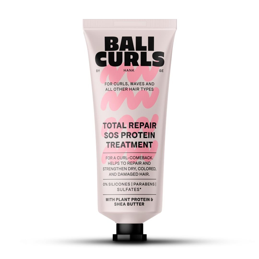 Bali Curls Total Repair SOS Protein Treatment - Hair Mask 20 ml for Dry & Damaged Hair - Intensive Care with Vegetable Proteins - Vegan & Curly Method - No Silicone