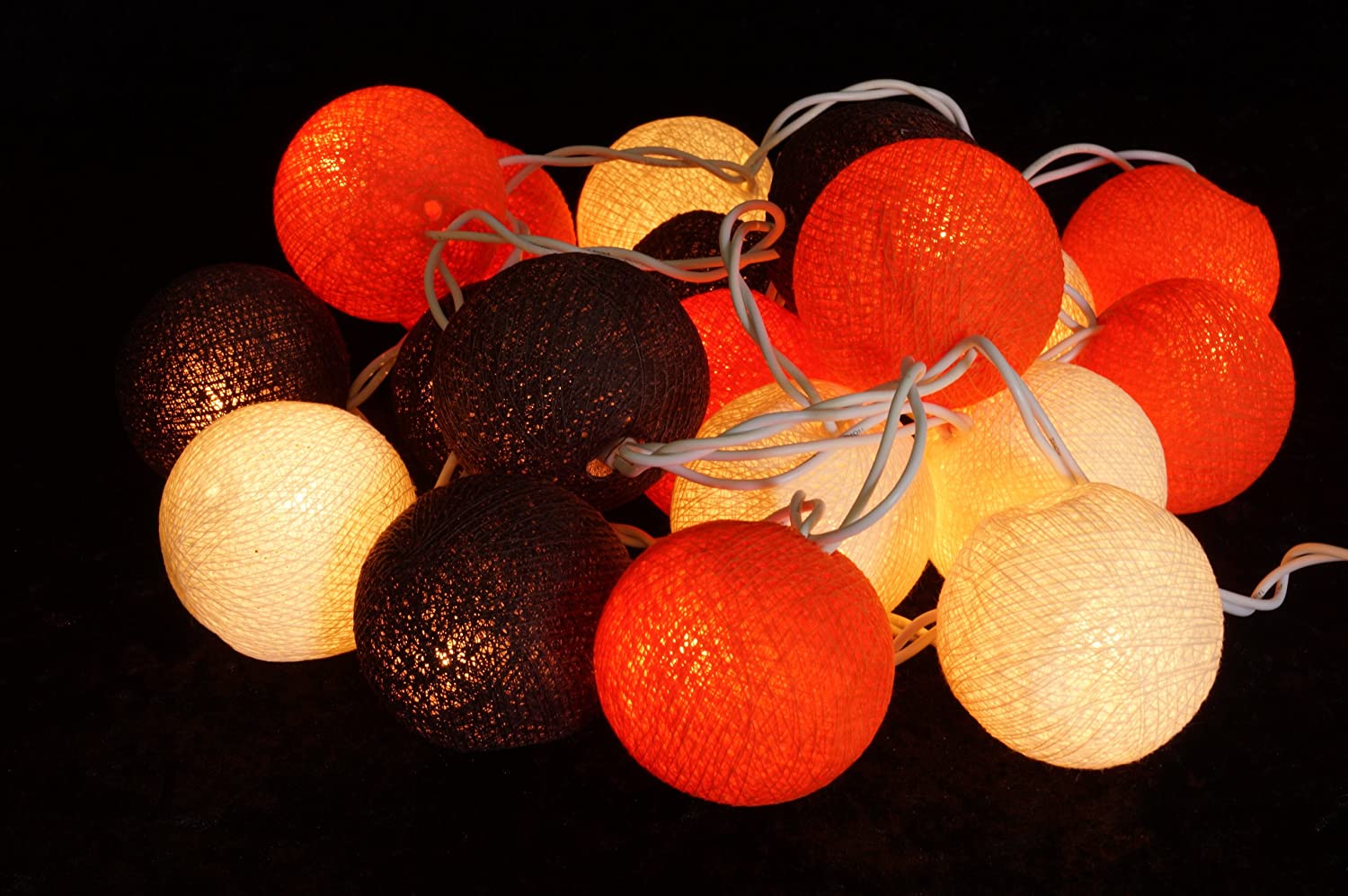 Guru-Shop Fabric Ball Battery String 3 X Aa Led Ball Fairy Lights, Turquois