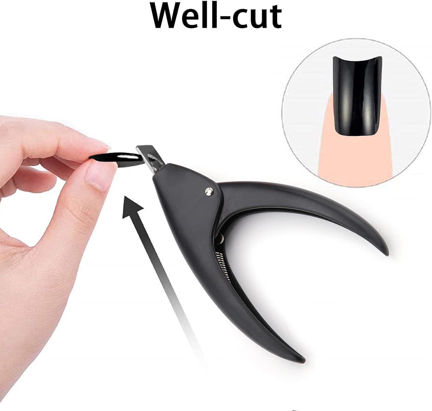 JeoPoom Tipcutter, Nail Clippers, Artificial Nail Clippers, Nail Tips Clipper, for Natural and Artificial Nails, for Nail Studio and Home Use (Black)