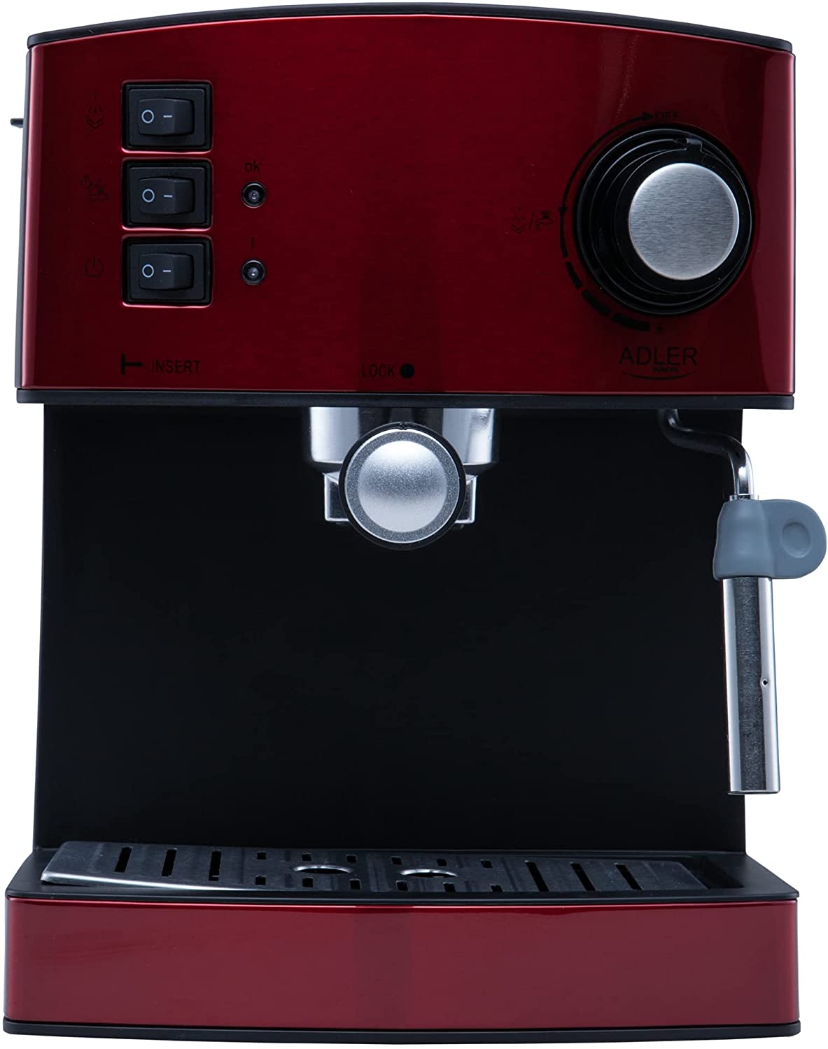 Adler AD 4404r Espresso Machine, Red