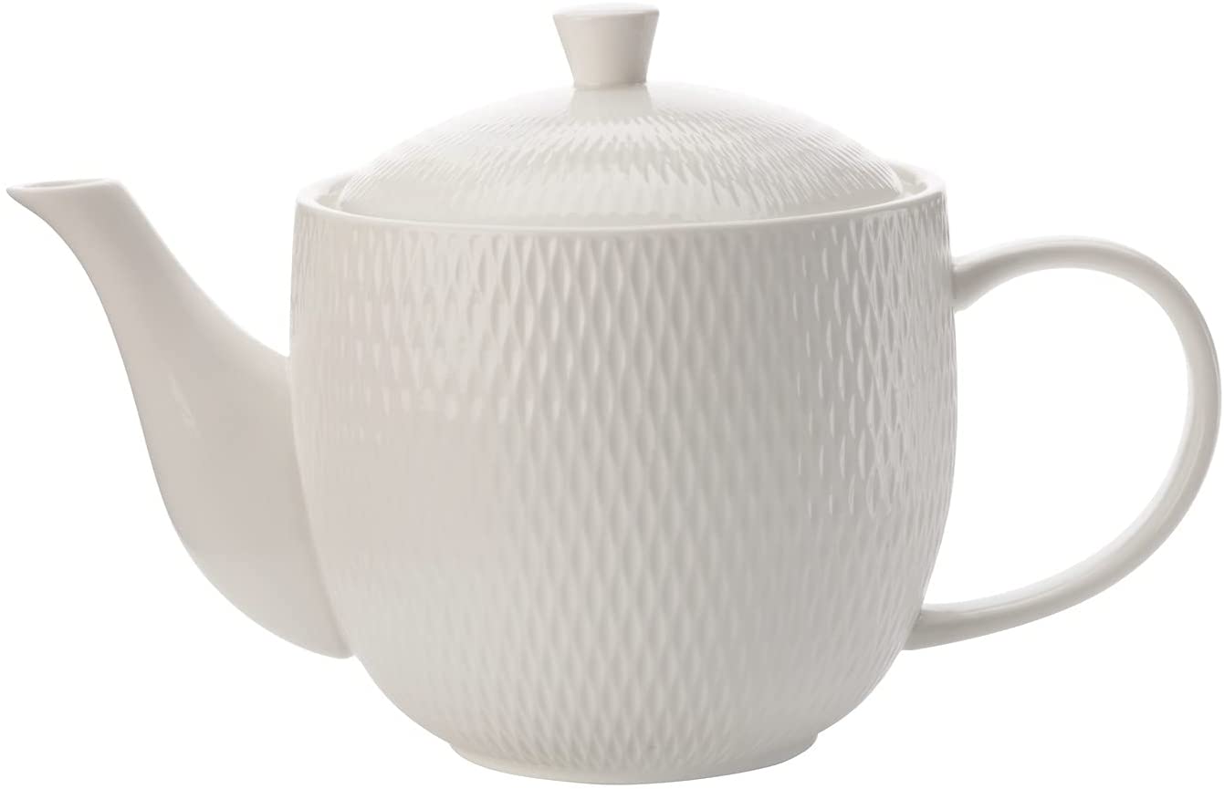 Maxwell & Williams DV0064 White Basics Diamonds Teapot for 4 Cups in Gift Box 800 ml Porcelain