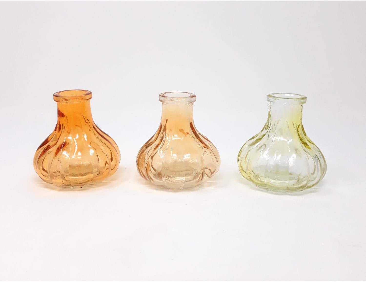 Sandra Rich GmbH Sandra Rich. Glass Vase Bottle Strips. 3 Small Bottles Approx. 7 X 7 Cm. Or