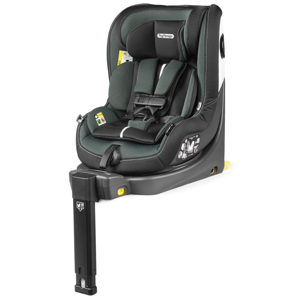 Peg Perego First Travel 360 I-Size Child Seat, 360 Degrees Rotatable with I-Size Base, from Birth to 18 kg, Forest