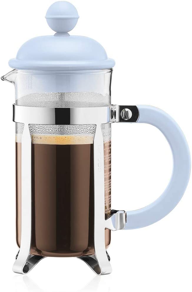 Bodum 1913-338B-Y19 Caffettiera Coffee Maker with Plastic Lid, 3 Cups, 0.35 L, Stainless Steel, Glass
