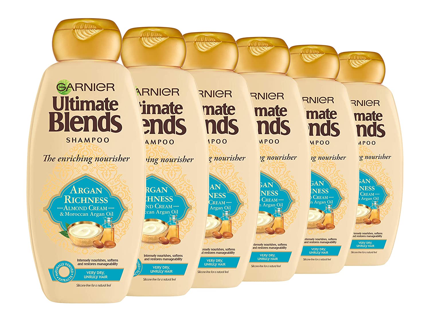 Garnier Ultimate Blends Dry Hair Shampoo Argan Oil and Almond Cream 360 ml (Pack of 6) Shampoo 360 ml 0