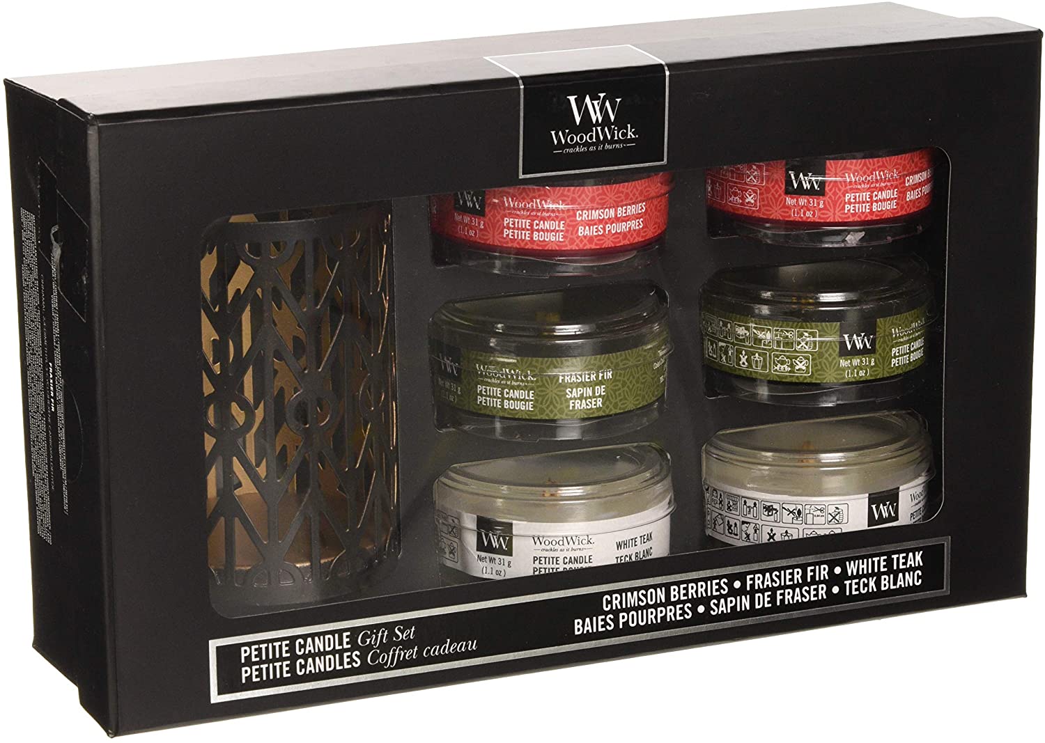 Woodwick Woodland Scented Candle Gift Set - 6 Petite Candles With Crinkle W